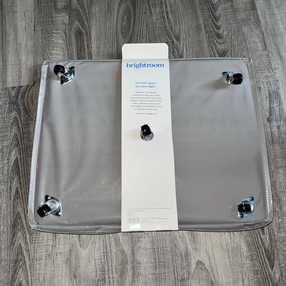 Brightroom Target Foldable Rolling Storage Bag Gray 24x20x16 Wheeled Tote New